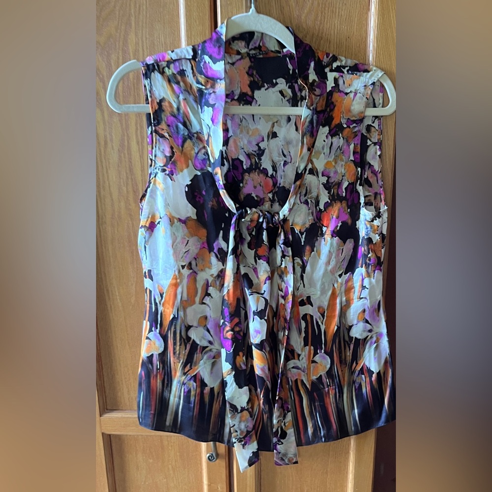 Elie Tahari Multicolor Floral Silk Blouse - Picture 4 of 4